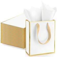 2 Pieces/5 Pieces/10 Pieces, Metal Paper Gift Bag With Handle And Paper Towel 9x 7x 3.1 Bridesmaid Welcome Gift Bag Thank You Christmas Thanksgiving Party Wedding Bride Pamper (Black/Pink/White), Gift Bag, Paper Gift Bag With Paper Towel, Women's Gift Bag With Handle Bridesma