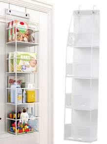 1/2件装 4/6层门后悬挂式收纳架，透明窗口化妆品收纳盒，大容量储物盒，适用于婴儿房、浴室、衣柜、卧室、宿舍，可存放婴儿尿布、儿童玩具、节日礼物 - 彩色 - 查看 11