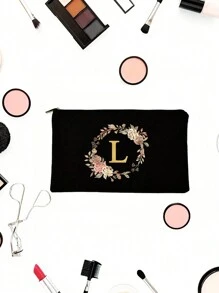 1 pièce Sac cosmétique portable avec motif de lettre, cadeau de la Saint-Valentin, organisateur de maquillage à fermeture éclair minimaliste, sac de toilette multifonction (direction de la fermeture éclair aléatoire), convient pour le stockage de cosmétiques pour femmes, organisation du maquillage dans la chambre d'étudiant, sac cadeau pour homme, sac à maquillage amusant avec impression de lettres colorées, cadeau pour l'enseignant à la rentrée, cadeau pour la sœur, cadeau pour femme, cadeau de Noël, beau cadeau pour elle, pochette, pochette de maquillage, accessoire de voyage - Multicolore - Voir 8