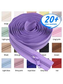 Zíper de 177.16-Polegadas com 10 cursores, Zíper Colorido de Nylon 5#, 20 Opções de Cores, Cursores Correspondentes, Adequado para Roupas, Agasalhos, Bagagem, Bolsas, Artesanato DIY e Mais