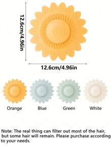 1 pieza Filtro de desagüe de fregadero con diseño de flor, cubierta de desagüe con diseño de flor, filtro de pelo y tapón de desagüe, tapón de desagüe desodorante, desagüe de girasol con función desodorante, adecuado para bañera, fregadero, cocina, accesorios de baño