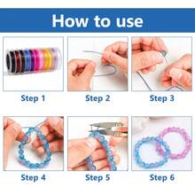 10pcs/Pack Stretchy Beading String, 4 Color Assorted Jewelry Making Craft Kit For DIY Bracelet Necklace