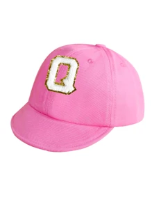 1 件简约字母婴儿短檐棒球帽，时尚百搭，适合 1 至 2 岁女童春夏季日常使用 - 粉色 - 查看 20