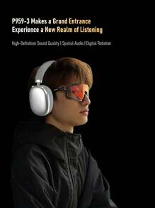 Auriculares inalámbricos inteligentes con montaje en la cabeza, a prueba de ruido, con batería de larga duración, compatible con tarjeta TF y entrada AUX, adecuado para juegos y deportes.