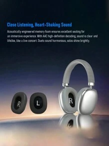 Auriculares inalámbricos inteligentes con montaje en la cabeza, a prueba de ruido, con batería de larga duración, compatible con tarjeta TF y entrada AUX, adecuado para juegos y deportes.
