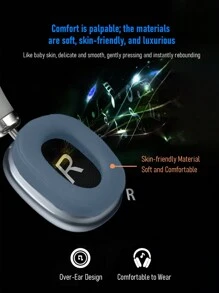 Auriculares inalámbricos inteligentes con montaje en la cabeza, a prueba de ruido, con batería de larga duración, compatible con tarjeta TF y entrada AUX, adecuado para juegos y deportes.