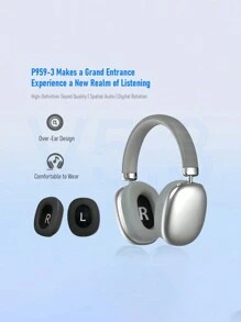 Auriculares inalámbricos inteligentes con montaje en la cabeza, a prueba de ruido, con batería de larga duración, compatible con tarjeta TF y entrada AUX, adecuado para juegos y deportes.