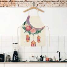 1pc Linen Apron For Home Cooking, Kitchen Wear And Cooking Lovers - Multicolor - View 4