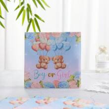 Teddy Bear Gender Reveal Disposable Tableware Set, 7/9 Inch Party Plates, Napkins, Cups, Birthday Party Gifts, Celebration Decorations Disposable Paper Plates, Napkins, Cups, Suitable For Birthday Theme Party Supplies