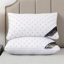 1pc Luxury Hotel Pillow, Quilted, Machine Washable, High Quality, Suitable For Side/Back Sleeper, Home & Office Use