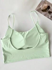 Women's Summer Fashion Backless Sexy Halter Underwear, Thin With Chest Pad Integrated, Ice Silk Solid Color Vest