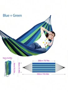 1pc-260CM Thick Canvas Hammock, Outdoor, Home, Travel, Camping Anti-Rollover Outdoor Single Hammock Swing