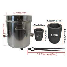 Kit forno di fusione per metalli da 16 kg 2642 ° F/1450 ° C Forge doppio bruciatore 100000 BTU Forno per fonderia domestico Strumento di fusione adatto per fusione di rottami metallici e fusione di metalli preziosi