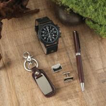 4 件套鹰图案钱包、手表、钥匙扣、圆珠笔套装，时尚又个性化