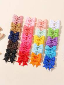 40/30/20/10pcs Random Macaron Color Bowknot Hair Clips, Holiday Party Girl Hair Accessory, Ponytail Clamp, Travel Hair Decoration, Best Gift For Baby Girls - Multicolor - View 3