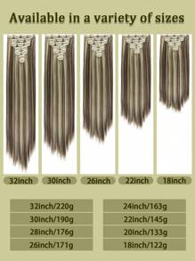 Clip In Hair Extensions Pinao Color 7 PCS/Set 18~32 Inch Long Straight Hair Extension For Women Full Head Synthetic Hair Extensions Hairpieces - Multicolor - View 8