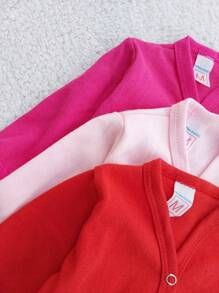Kit 3 Baby Jackets (Super Comfortable) 100% Cotton Suede - Màu Hồng Tươi - Xem 1