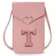 手机包斜挎包卡包触摸屏女士翻盖钱包托特包带首字母手提包小袋单肩包手机壳手拿包手机钱包拉链单肩斜挎包轻便、现代、商务信用卡 - 粉色 - 查看 14