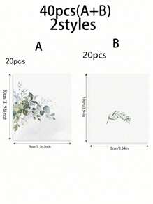 20/40/50pcs-Collections Greenery Watercolor Place Cards For Wedding Or Party, Seating Place Cards For Tables, Scored For Easy Folding,3.54inch*3.93inch,Halloween, Christmas, Thanksgiving And Harvest Festival Gifts And Decorations,Autumn,Fall