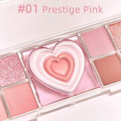 Peripera K-Beauty All Take Mood Like 调色板、多合一化妆调色板、眼影调色板、哑光闪光眼影、腮红、高光、眼影、日常化妆、韩国化妆