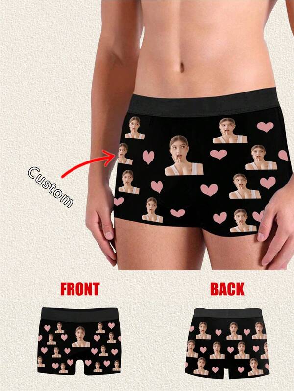 1-Piece Customized Picture Underwear, Customized Underwear With Photos, Photo Customization, Pattern Customization, Personalized Gifts For Boyfriends, Husbands And Fathers.,Dawg,Colorful,Cute,Adorable,Contracted,Funny,Custom,Unique,Customized,Personalized,Ideal Gifts For Him,Boyfriend,Girlfriend,Family,Friends,Grandparents,Children,Her