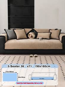 1pc Minimalist Solid Color Chenille Sofa Cover, All Season Universal Anti Slip And Dirt Proof Sofa Protective Cover, Pet-Friendly, Suitable For Bedroom, Office, Living Room, Home Decoration, Fits Various Sofa Types (Armchair, Loveseat, 3-Seater, 4-Seater, Sectional) Couch Cover Sofa Covers Room Decor Living Room Decor - Multicolor - View 15