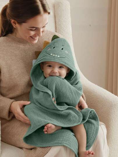 32" X 32" Soft & Absorbent Cotton Hooded Baby Bath Towel, Suitable For Newborns & Infants, Unisex