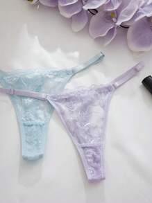 10pcs/Pack Women's Elegant Sexy Lace Thong Panties