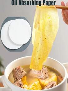 100 片/150 片吸油烹饪纸 - 无纺布厨房用纸，适用于油炸锅、烘焙、烧烤、汤增稠剂和肉汤过滤器 - 适合家庭厨师和厨师 - 非常适合日常烹饪和烘焙 - 送给美食家的绝佳礼物 - 白色 - 查看 4