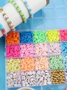 Perles d'argile, perles d'espacement rondes plates en argile Heishi pour la confection de bracelets, boucles d'oreilles, artisanat DIY pour cadeaux de fête