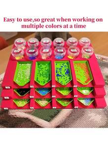 Four-Slot Diamond Painting Tray Storage Rack And Tray Set, One Red EVA Foam Multi-Compartment Tray And 4 Small Trays, Multifunctional Art And Craft Storage Tool, For Storing Diamond Painting Tools And Accessories, DIY Diamond Painting 5D Diamond Embroidery Cross Stitch Mosaic Craft Tool Accessories
