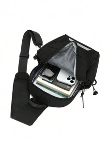 Myco Bolso bandolera pequeño con gráfico de letra casual para la vida diaria, bolso de pecho con gran capacidad para deportes al aire libre y almacenamiento de teléfonos, regalo para hombres y mujeres, riñonera informal para el primer día de escuela, regalo de Navidad o San Valentín
