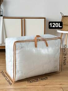 Extra Large PVC Storage Bags With Zipper And Handles, Heavy-Duty Tote Bags For Moving, Space-Saving Foldable Bags For Quilts, Blankets And Bedding - White - View 5