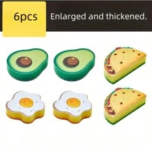 1pc High-Density Cartoon Fruit Sponge Scrubber, Non-Stick, Suitable For Kitchen And Dining, Dishware Cleaning Tool, Thick And Large For Removing Dirt, White Cleaning Sponge Block