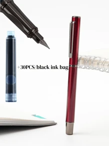 [Customized] Engraved On The Pen Shaft / Provide 1pc Elegant, Fashion, Beautiful Custom Ink Refillable Fountain Pen With 0.28mm Fine Nib / Smooth Writing, Comes With 30pcs Ink Cartridges 3.4mm In Diameter, Thoughtful Daily Writing/Calligraphy Pen, Personalized Gift For Valentine's Day, Christmas, Father's Day, Teacher's Day, Thanksgiving Back To School