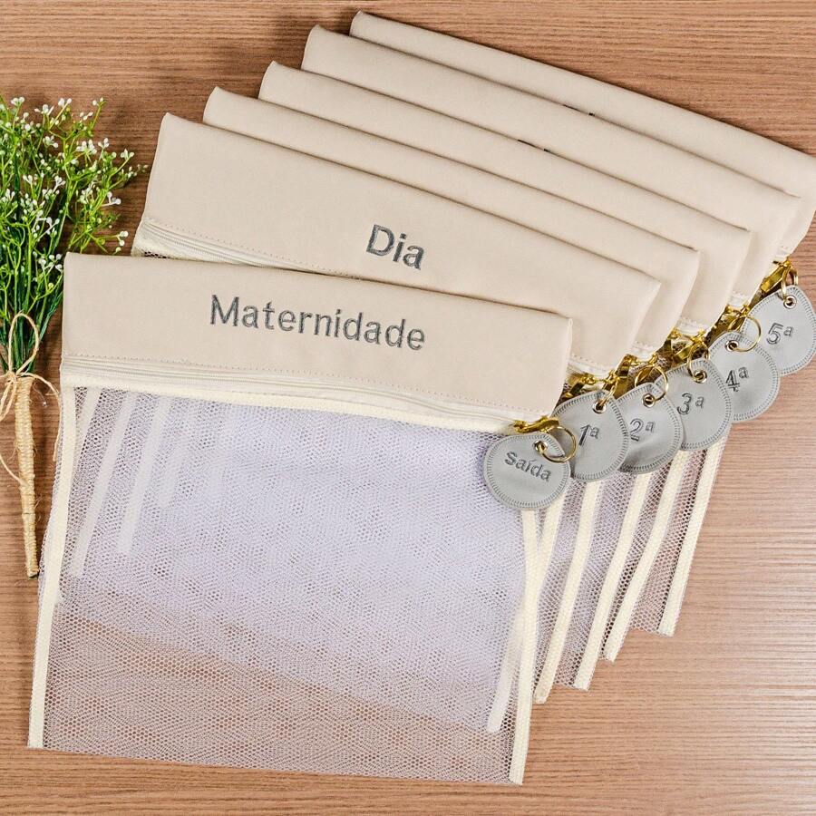 Maternity Organizer Bag Kit 4 And 6 Units. Luxury Nylon - Straw - View 1