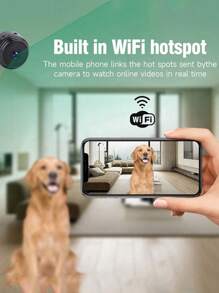 全新无线宠物监控摄像头,家用,夜视,连接手机,室内宠物(狗、猫)WiFi 监视器,吸盘,无需钻孔 - 彩色 - 查看 10