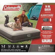 Coleman AlwayzAire Tough Guard Air Mattress Queen 14" With Rechargeable Dual Pump - 1 - 查看 9