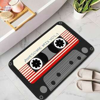 1pc Vintage Pattern Living Room Kitchen Floor Mat, Decorative, Non-Slip, Wear-Resistant, Suitable For Multiple Scenes Including Kitchen, Living Room, And Bedroom ,Room Decor