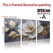 3pcs/Set Unframed Canvas Posters, Modern Abstract Flower Paintings, Canvas Wall Art, Artwork Wall Paintings, Can Be Used As Gifts, Bedroom, Office, Living Room, Cafe, Bar, Wall Decoration, Home And Dormitory Decoration, 40*60 Cm Birthday Graduation
