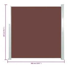 Side Awning Extendable 140x300 Cm Brown