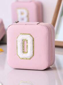 1pc Jewelry Box (A-Z Letters) Jewelry Box, Storage Box, Jewelry Tray, Earring Necklace Storage Rack, Storage Dish, Portable Travel Jewelry Box, Seasonal Storage, Ring Earring Necklace Storage Box, Display Rack - Suitable Gift Box For Girls And Ladies, Halloween Gift Box, Christmas Gift Box - Pink - View 27