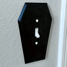 Gothic Coffin Lamp Switch & Power Outlet Cover - Halloween Decor Wall Plate, No Battery Required, Easy Installation