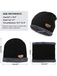 3 件套男士针织羊绒便帽、柔软保暖围巾和触摸屏手套、冬季保暖礼物冬季配饰冬季服装 - 彩色 - 查看 4