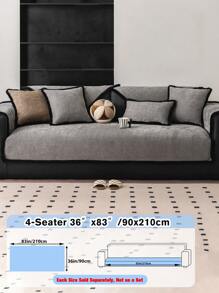 1pc Minimalist Solid Color Chenille Sofa Cover, All Season Universal Anti Slip And Dirt Proof Sofa Protective Cover, Pet-Friendly, Suitable For Bedroom, Office, Living Room, Home Decoration, Fits Various Sofa Types (Armchair, Loveseat, 3-Seater, 4-Seater, Sectional) Couch Cover Sofa Covers Room Decor Living Room Decor - Multicolor - View 12