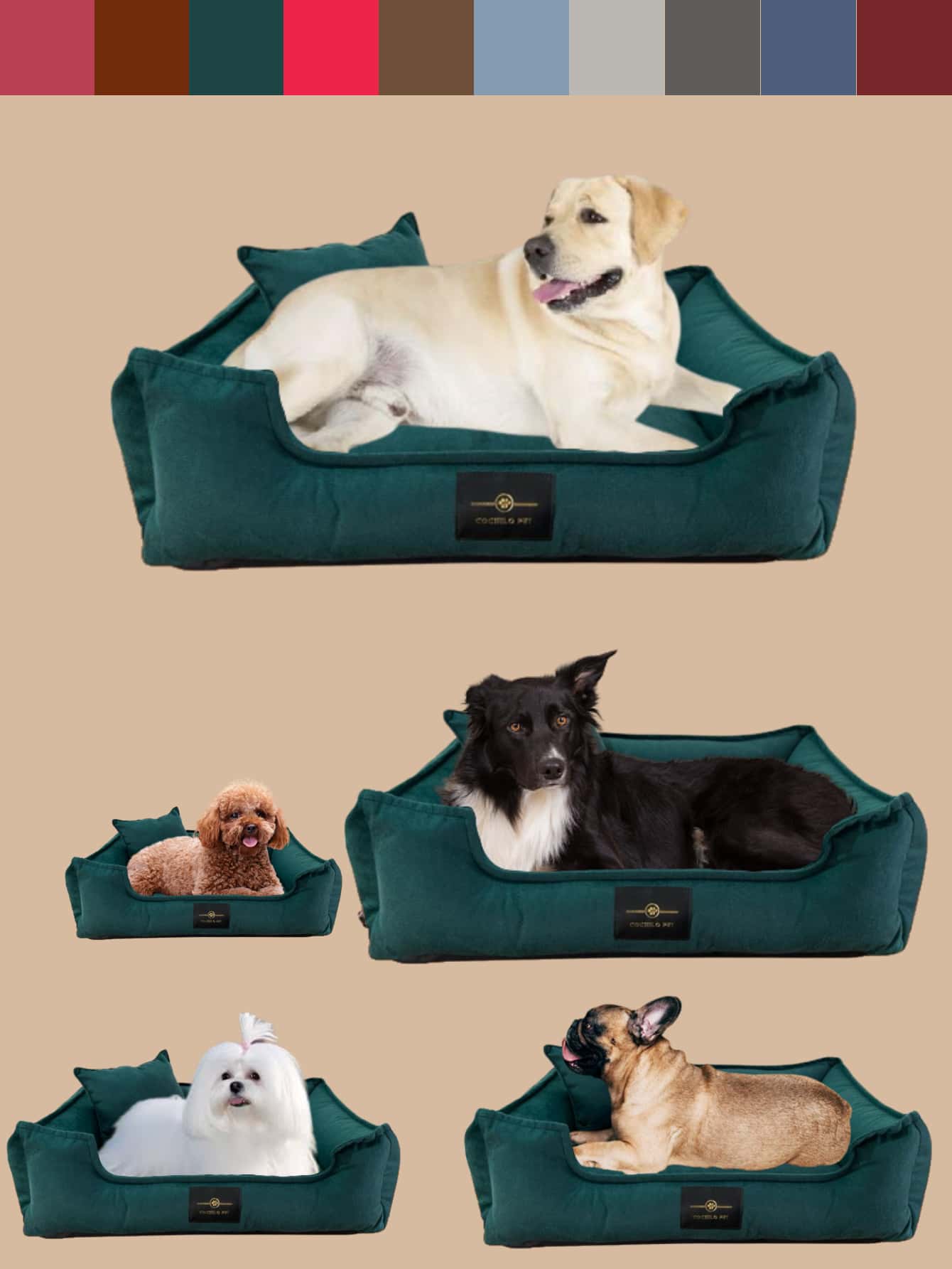 Pet Bed XG 95 Cm X 75 Cm Waterproof Bottom For Large Breeds Velvet Rectangular Dog Bed Size GG 85 Cm X 70 Cm Soft Cloud Pet Bed For Large Dogs Cats Rabbit Suede Washable Bed For Pets Dogs And Cats G 70 Cm X 60 Cm Luxury Pet Bed Suede Bed Comfort 60 X 50 Siliconized Filling And Reinforced Zipper Medium Dogs And Cats Rectangular Velvety Fabric Bed 50 X 40 For Small Dogs Washable Luxury - 綠色 - 查看 1