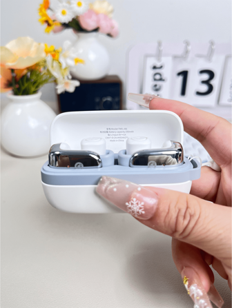 ASUS 华硕夹式无线耳机，便携式无线运动耳塞，内置麦克风，电池寿命长，佩戴舒适，非常适合通勤/旅行，配有挂绳