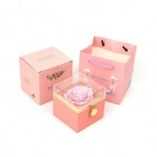 A Rotating Rose Box, Eternal Flower Rose Gift Box, Can Hold Necklaces And Rings, Suitable For Holiday Gifts And Jewelry. - Multicolor - View 10