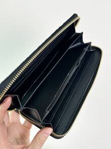 Vintage Embossed Flower Elegant Decorative Leather Clutch With Card Slots & Coin Pouch Random Color For Women Wallet Purse Wallet Long Wallet - Multicolor - View 11