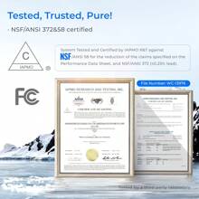 Waterdrop X8 Sistema de ósmosis inversa , certificado NSF/ANSI 58&372, filtro de agua de ósmosis inversa sin tanque de 800 GPD, sistema de filtración de agua de ósmosis inversa de 9 etapas, relación pureza/agua residual de 2:1 - Blanco - Ver 4